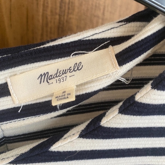 Madewell Knit blue and white striped shirt. Size Small - Picture 5 of 6